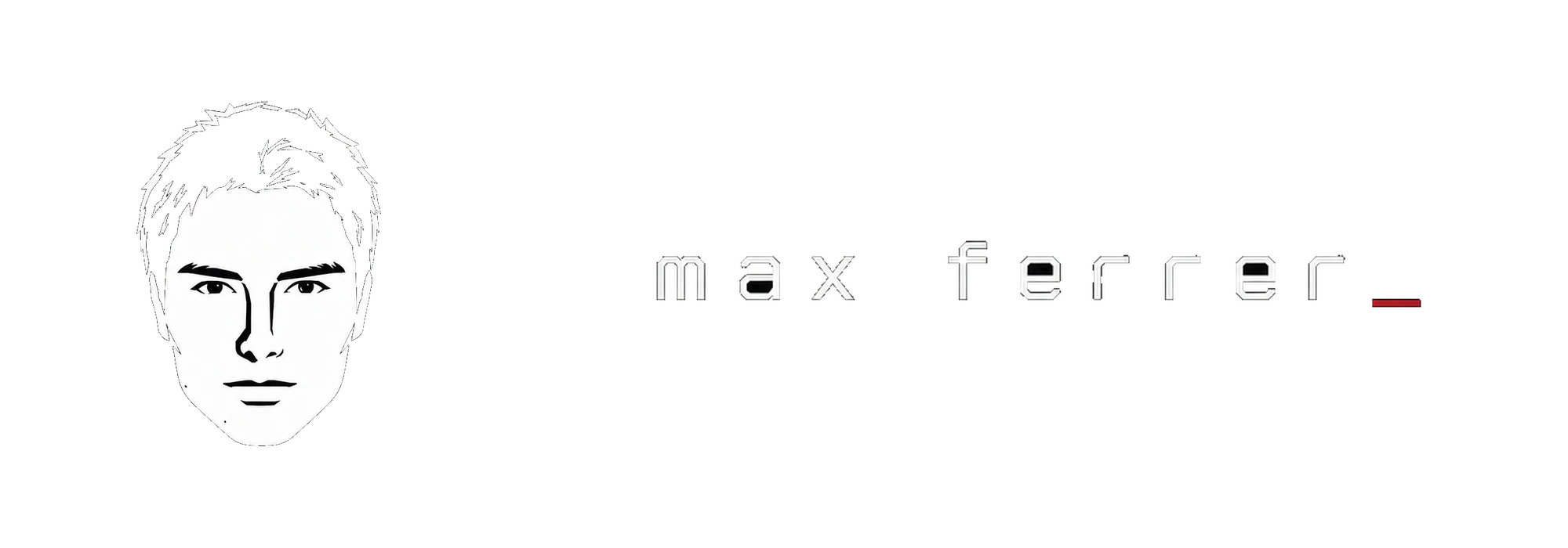 Max Ferrer portrait logo and wordmark