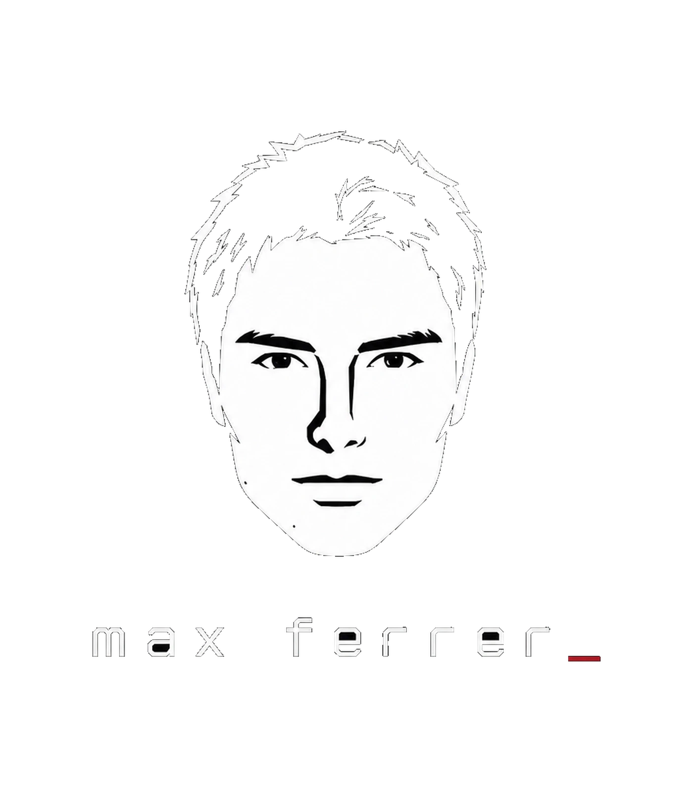 Max Ferrer illustrated portrait logo and wordmark